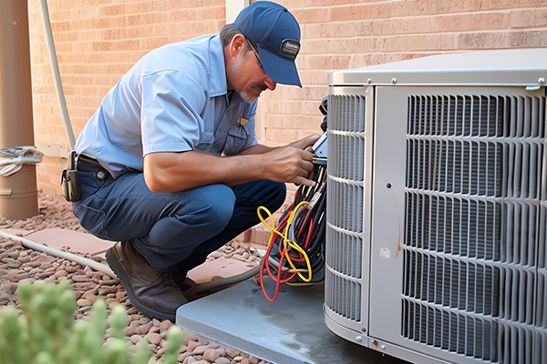 hvac worker in the field