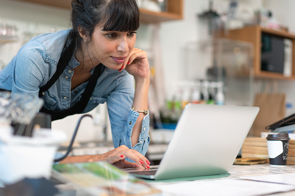 woman on her laptop